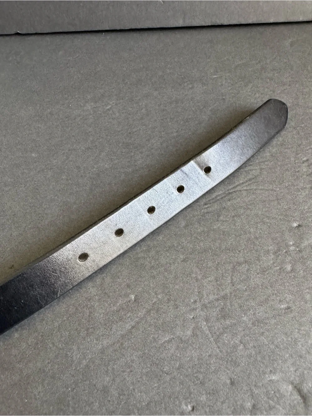 Vintage Eddie Bauer Black Leather Belt Silver Distressed Unisex Womens Medium